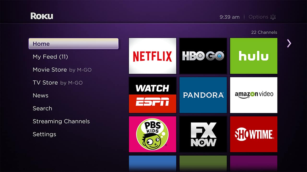 RoKu Home Screen